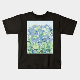 Blue Flower Soft Pastels Kids T-Shirt